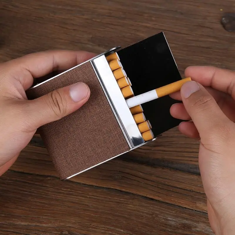 CHANCHAN Fashion Stainless Steel Cigarette Case Box for Man Business Cigarette Pouch Smoking Accessories 4