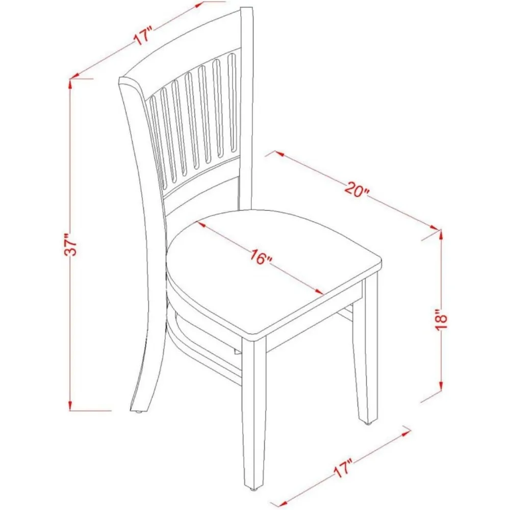 Kitchen Dining Chairs-Slat Back Wood Seat Chairs