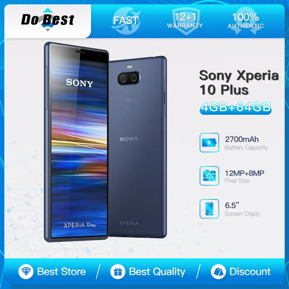 Cache Batterie Vitre Arrière Back Cover Noir Pour Sony Xperia 10 Plus Sony