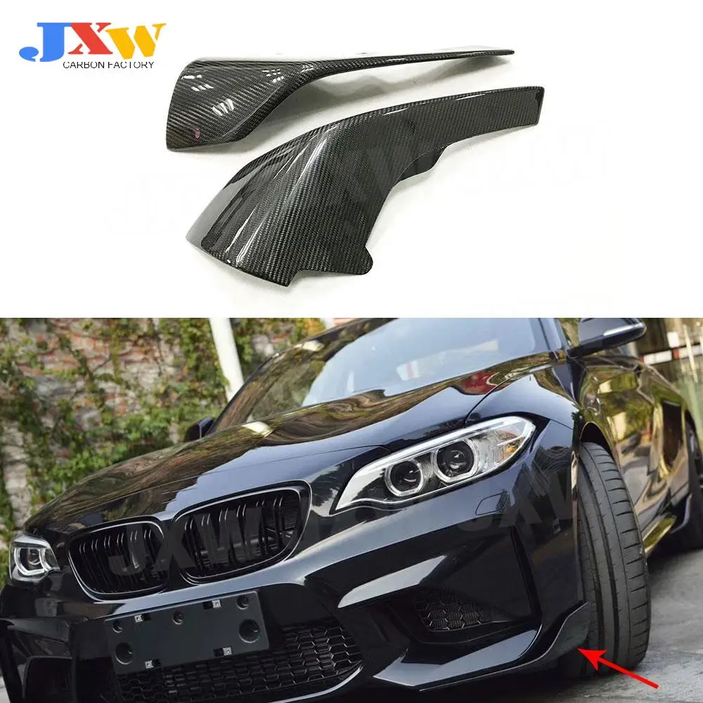 

Carbon Fiber Car Front Bumper Side Cover Splitter For BMW F87 M2 2016-2021 FRP Air Vent Spoiler Lip Corner Guard Canards Trim