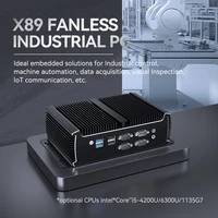 XCY X89 Industrial IPC Fanless Mini PC Intel i7-1165G7 6x COM RS232 RS485 2x Mini PCIe WiFi SIM 4G LTE CAN-Bus Windows Linux 2