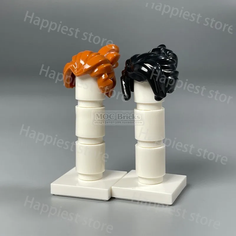 MOC City Figures Hair body Parts Building Blocks Figure Hairstyles Head Girl Boy Brown Black Hairstyle Accessories Brick Toys 2