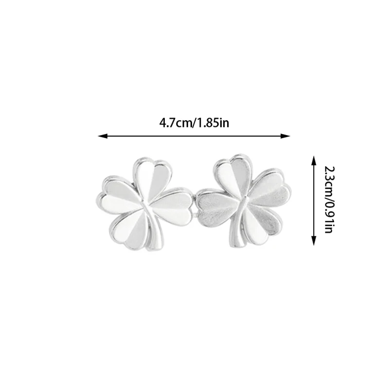 1Pair Four Leaf Clover Tightener Adjustable Waist Buckle for Jeans No Sewing Required Button Adjuster for Pants and Skirts Waist 6