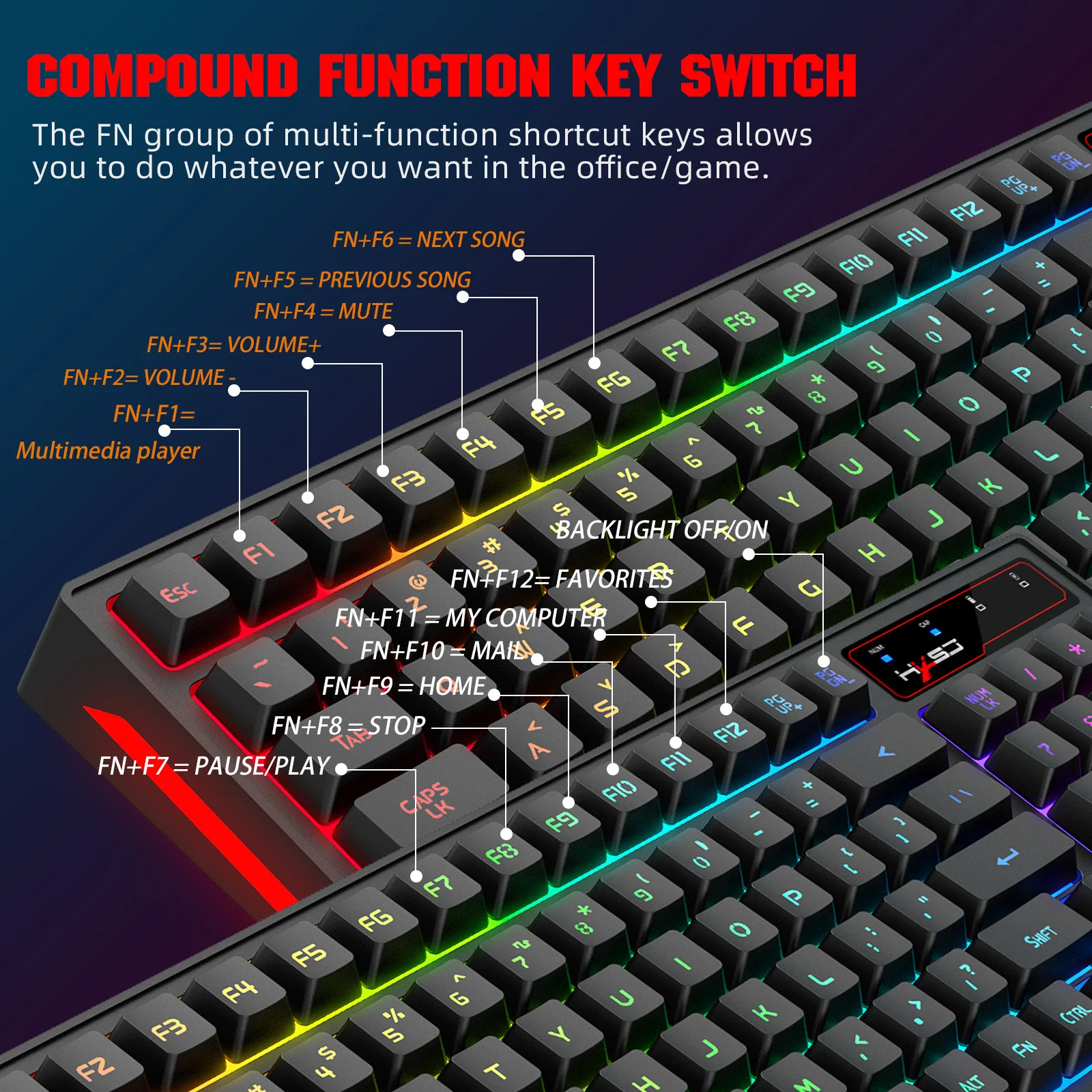 2.4G Wireless Keyboard and Mouse Combo Mini Multimedia Full-size Keyboard Mouse Set For Computer Notebook Laptop Desktop