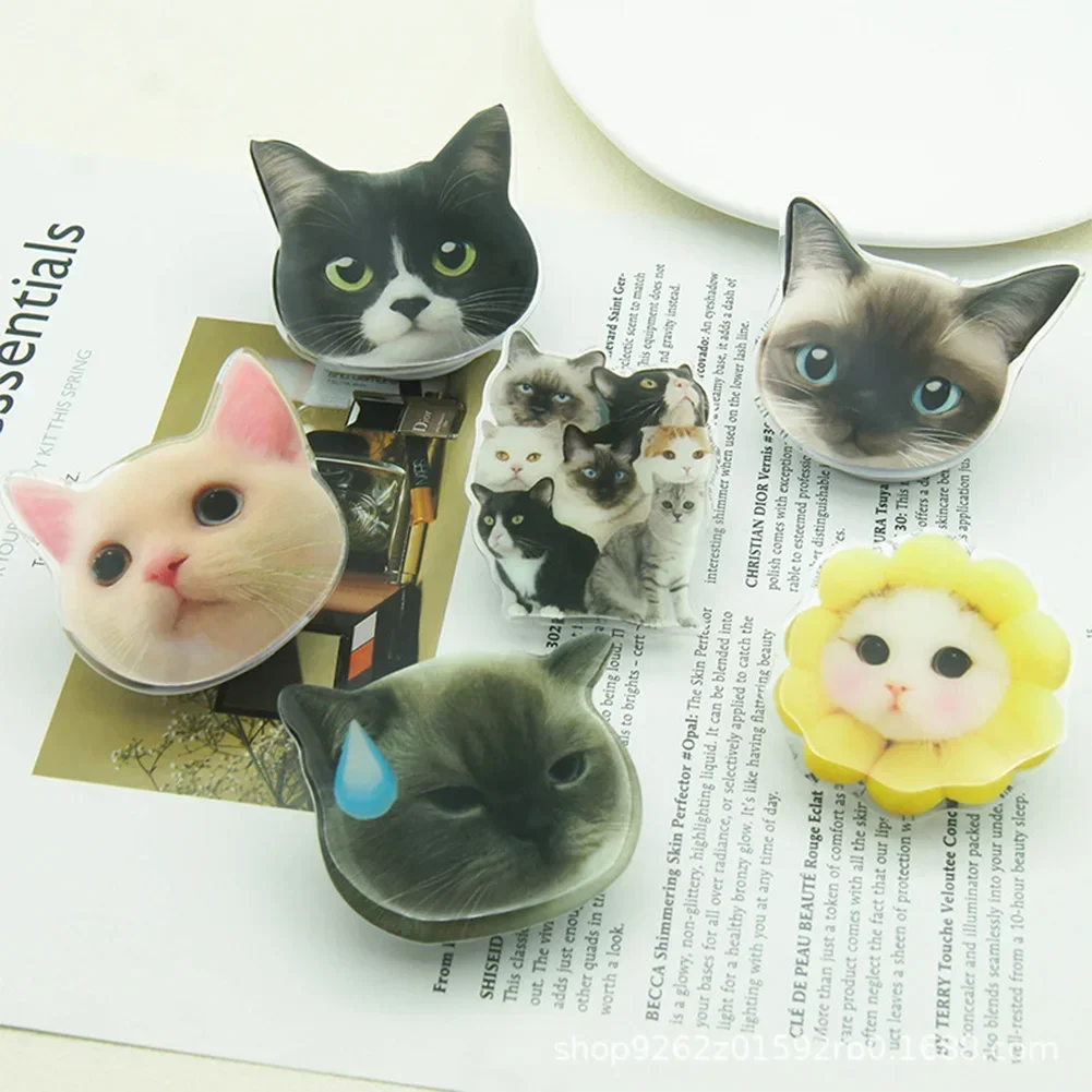 Korean Cute 3D Funny Cat Phone Stand - Folding Finger Grip & Socket Bracket