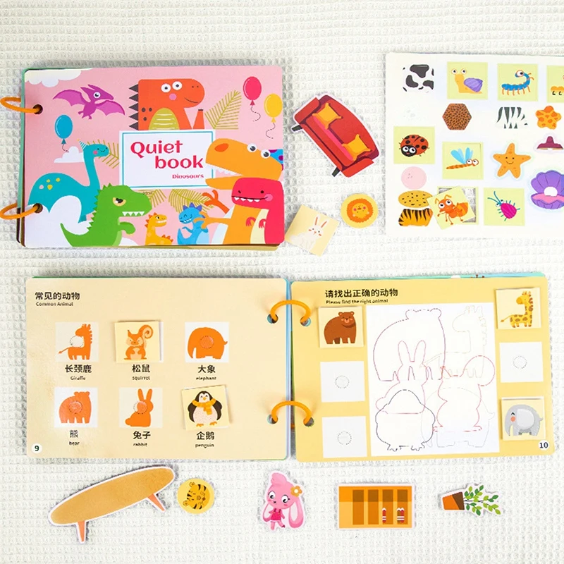 

My First Busy Book Paste Quiet Book Children Montessori Toy Animal Numbers Matching Puzzle Game Educational Toys for Kids Gifts