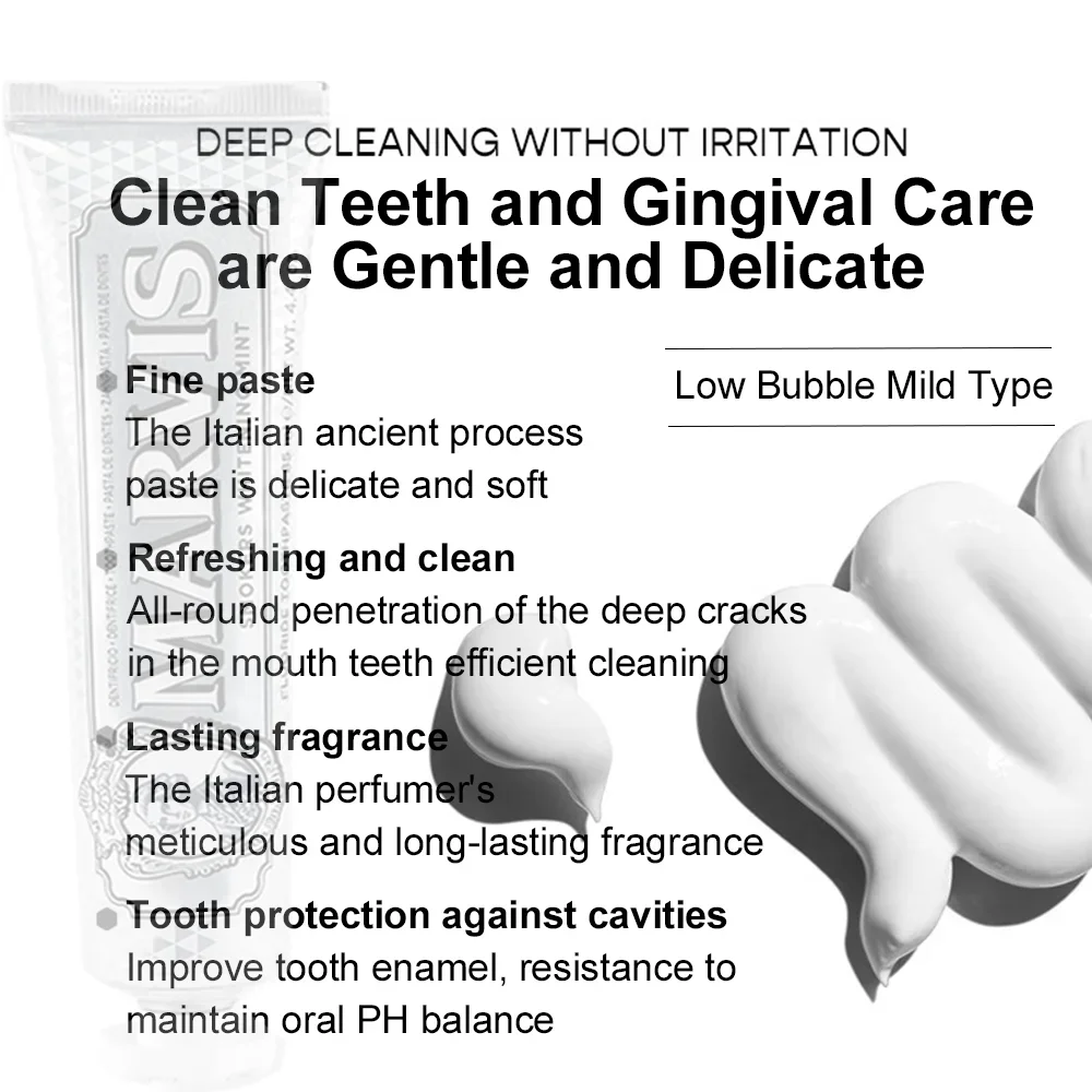 85ml Italy Original Marvis Toothpaste Whitening Mint Freshen Breath Remove Smoke Stains Toothpaste Teeth Whitening