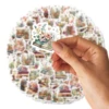 46pcs Book In Flowers Vintage Graffiti Stickers Decorated Notebook Water Cup Suitcase Guitar Classic Toy Scrapbook DIY Decals 5