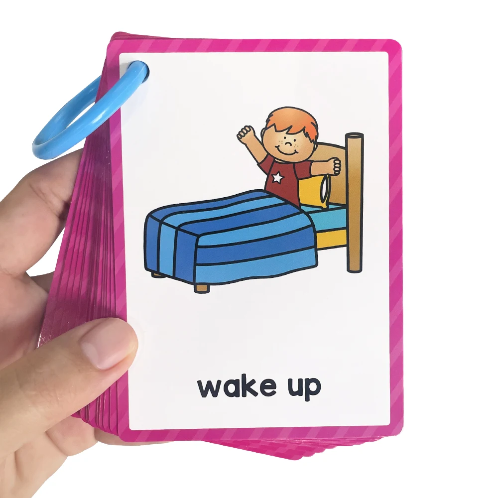 Kids Montessori English Words Learning Cards Educational Toys Scheduling Cognitive Games Gifts for Children Learning Toys 5