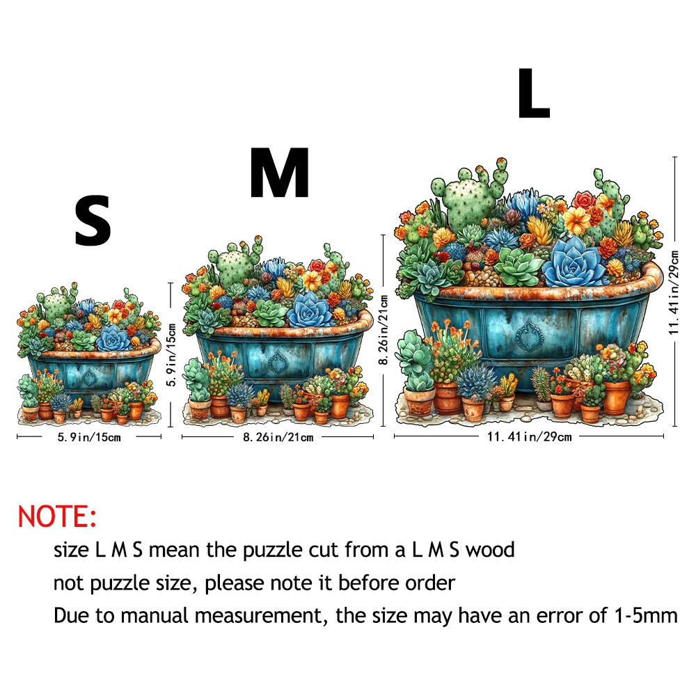 Wooden Puzzle jigsaw puzzles wooden jigsaw puzzles wooden puzzle toys educational puzzles Challenging Colorful Succulent Plants and Animal Shapes for Home Dec