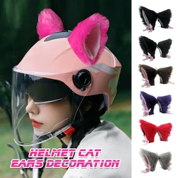 1Pair Motorcycle Helmet Plush Ears Decor Bells Motorbike Scooter Electric Car Helmet Accessories Women Lolita Cute Props Sticker