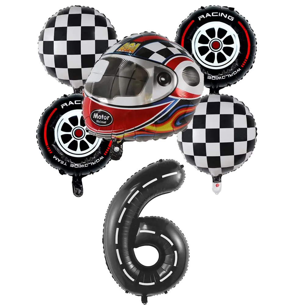 1 Satz Motor Helm Ballon Rad Reifen Renn ballons Geburtstag Dekor Jungen Rennwagen Dirt Bike Motor cross Hot Wheel Party liefert – Detail 6