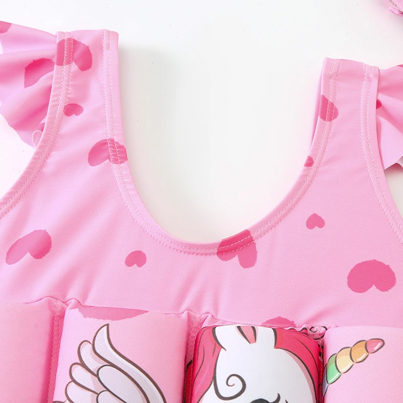 الطفو الكرتون ملابس السباحة فتاة قطعة واحدة