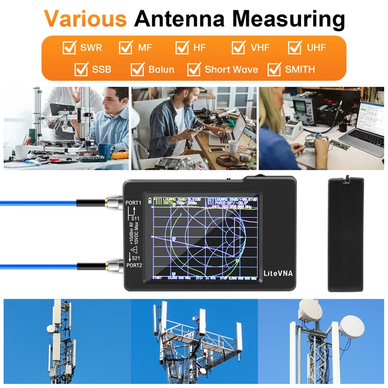 New Litevna 6Ghz VNA 2.8Inch LCDHF VHF UHF UV Vector Network Analyzer Shortwave Portable Antenna Analyzer With Battery 3