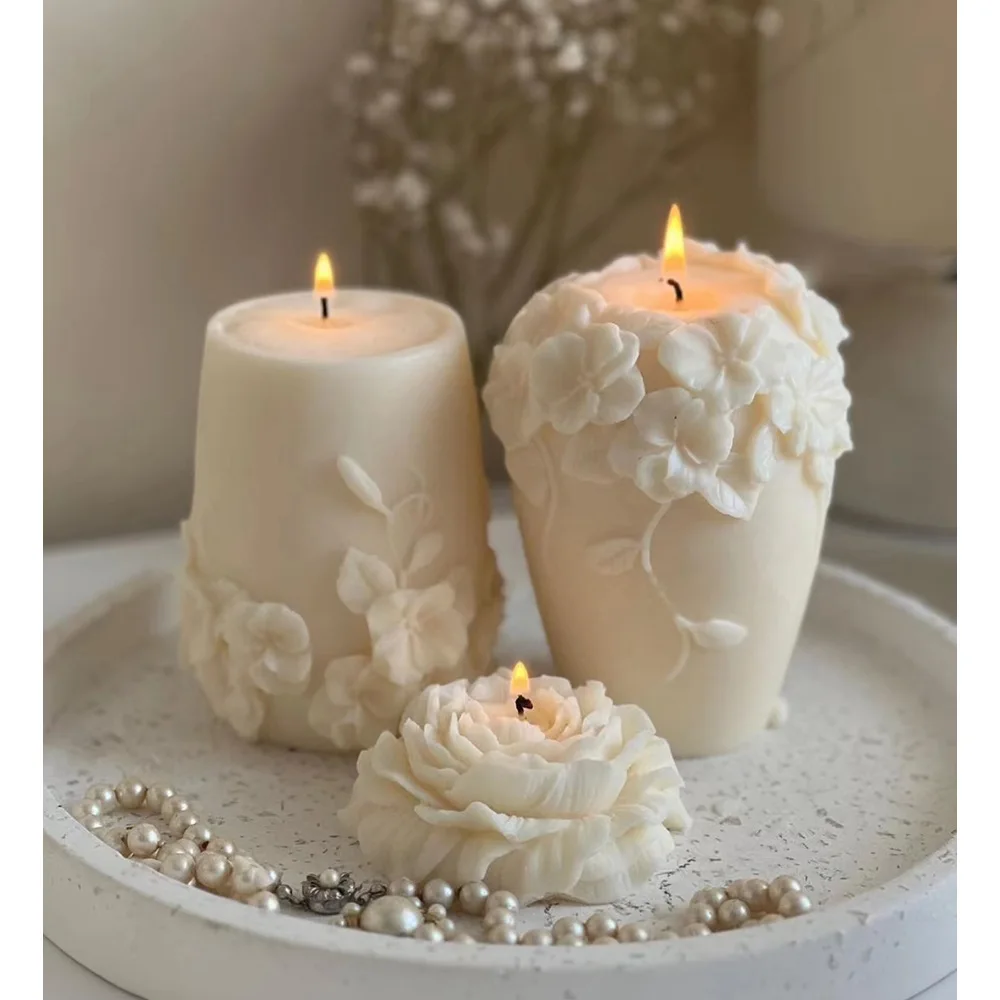 Vine Flower Candle Silicone Mold for Handmade Chocolate Decoration Gypsum  Aromatherapy Soap Resin Candle Silicone Mould