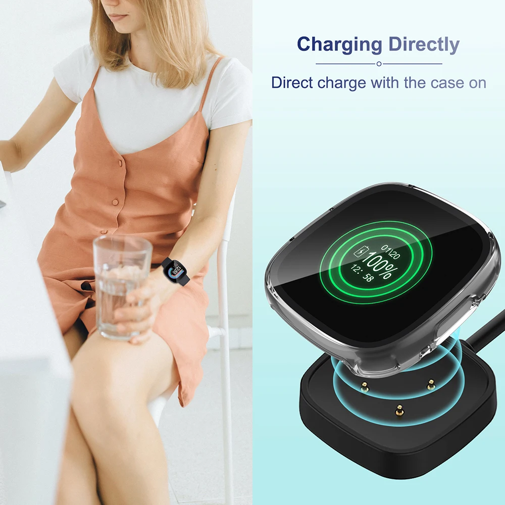 Fitbit Charge Fitbit Versa Lite Screen Cover Case+Glass For Fitbit