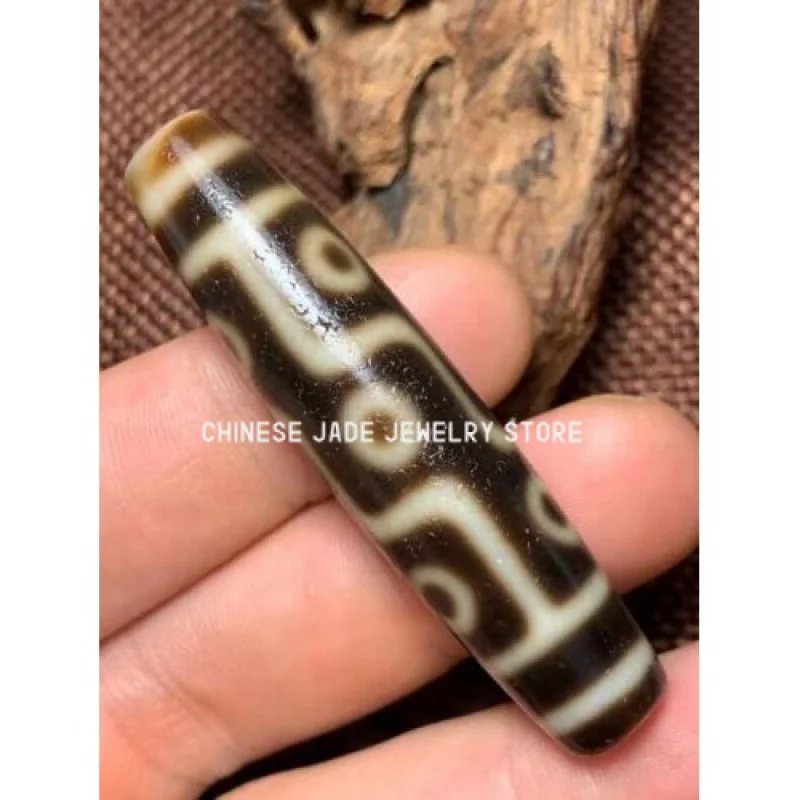 

Antique Magic Power Old Tibetan Agate *9 Eyes* Amulet Dzi Bead A1117