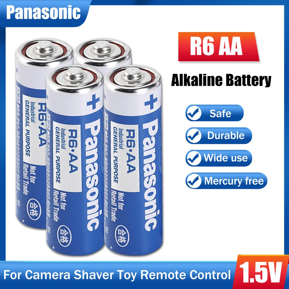 4PCS Brand New Panasonic R6 AA 1.5V Alkaline Battery For Camera