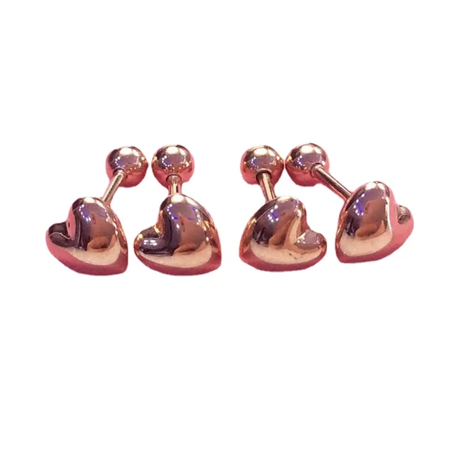 퍼플 골드 도금 로즈 골드 하트 귀걸이: 우아하고 반짝이는 여성을 위한 보석