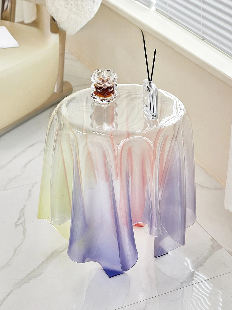 

Crystal Small round Table Colorful Tea Table