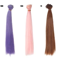 1 pièces cheveux Refires Bjd cheveux 25 cm * 100 CM noir rose marron kaki blanc gris couleur longue perruque droite cheveux pour 1/3 1/4 BJD bricolage 4