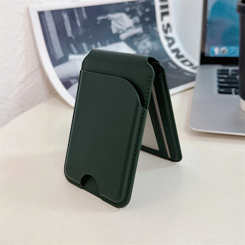 Magnetic Leather Foldable Card Holder Case with Magsafe Compatibility