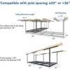 3x8 Overhead Garage Storage Rack,Adjustable Garage Storage Organization Systerm, Storage Racks,,Black 4