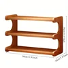 Bamboo Multi-Tier Desk Organizer Rectangular Storage Rack with Painted Finish for Office Home Ideal for Dorms & Rental Houses 6