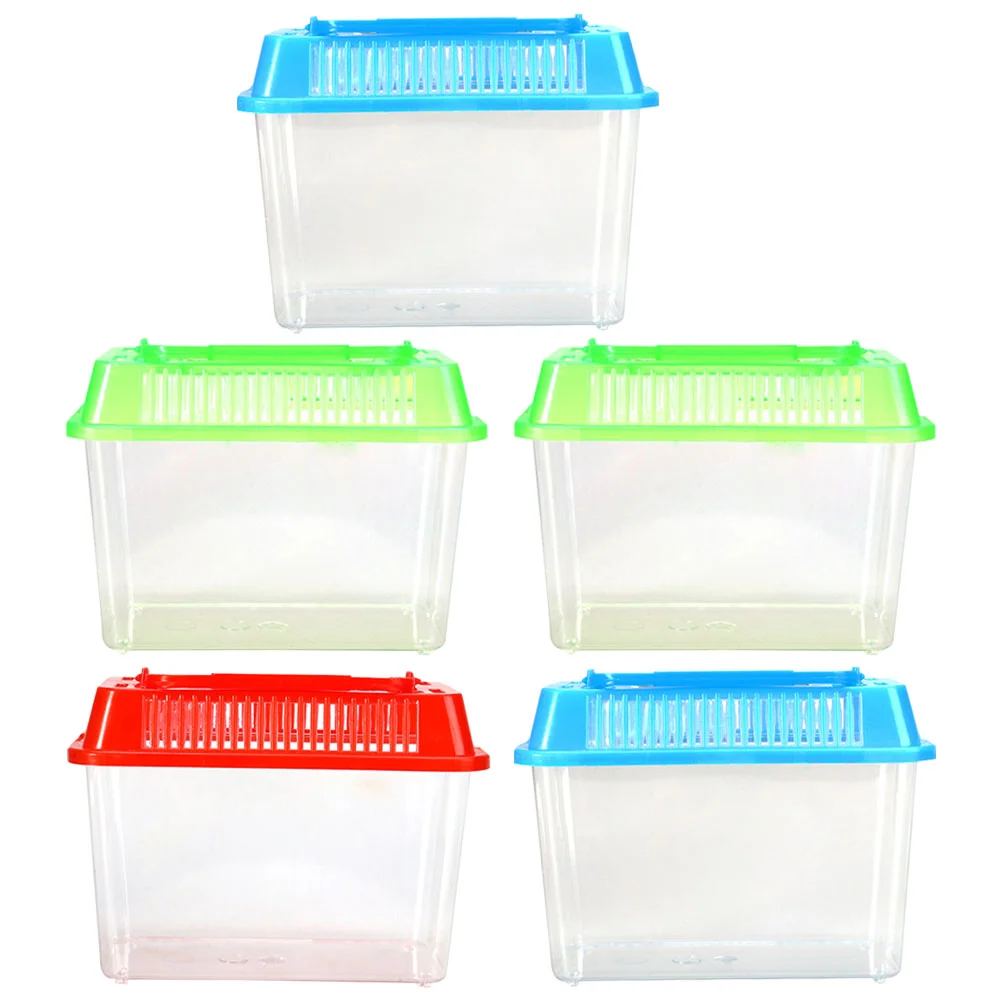 

Pet Mini Portable Fish Tank Animal Transparent Tortoise Reptile Aquarium Plastic Feeding