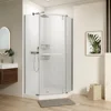 Shower Door34 3/4~35 9/16" Wx72 in.H ,Pivot Shower Door 1/4in(6mm) Thick Tempered Clear Glass, Corner Shower Doors 1