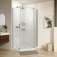 Shower Door34 3/4~35 9/16" Wx72 in.H ,Pivot Shower Door 1/4in(6mm) Thick Tempered Clear Glass, Corner Shower Doors 1