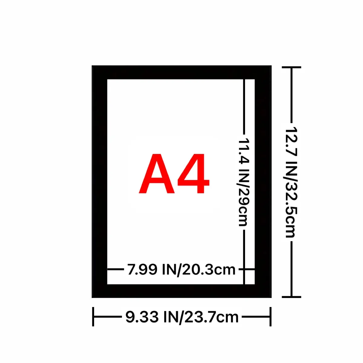 Description Picture 4 of item5Pack Magnetic Signs Holder Picture Frame Wall Photocard Holder Display for Home Window Office Advertise Fridge,A3/A4/A6/30x30cm