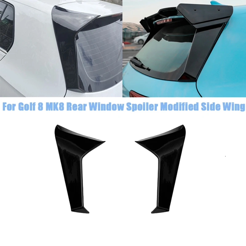 

Glossy Black Car Rear Window Spoiler Side Spoiler Wing Trim For Golf 8 MK8 Accessories Car Styling