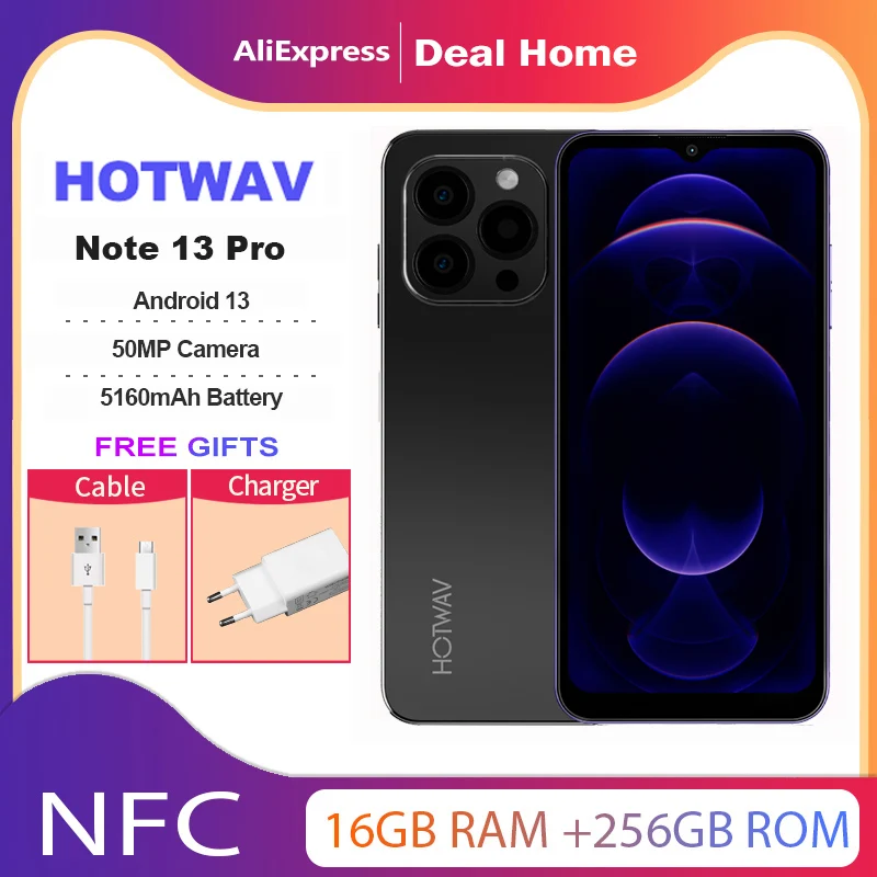 HOTWAV Note 13 Pro 16GB+256GB Octa-Core 6.6'' HD+90Hz Refresh Rate