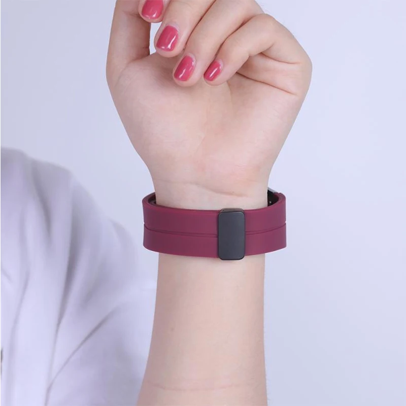 Silicone Magnetic Buckle Folding Strap Band, 20/22mm, Multiple Sizes