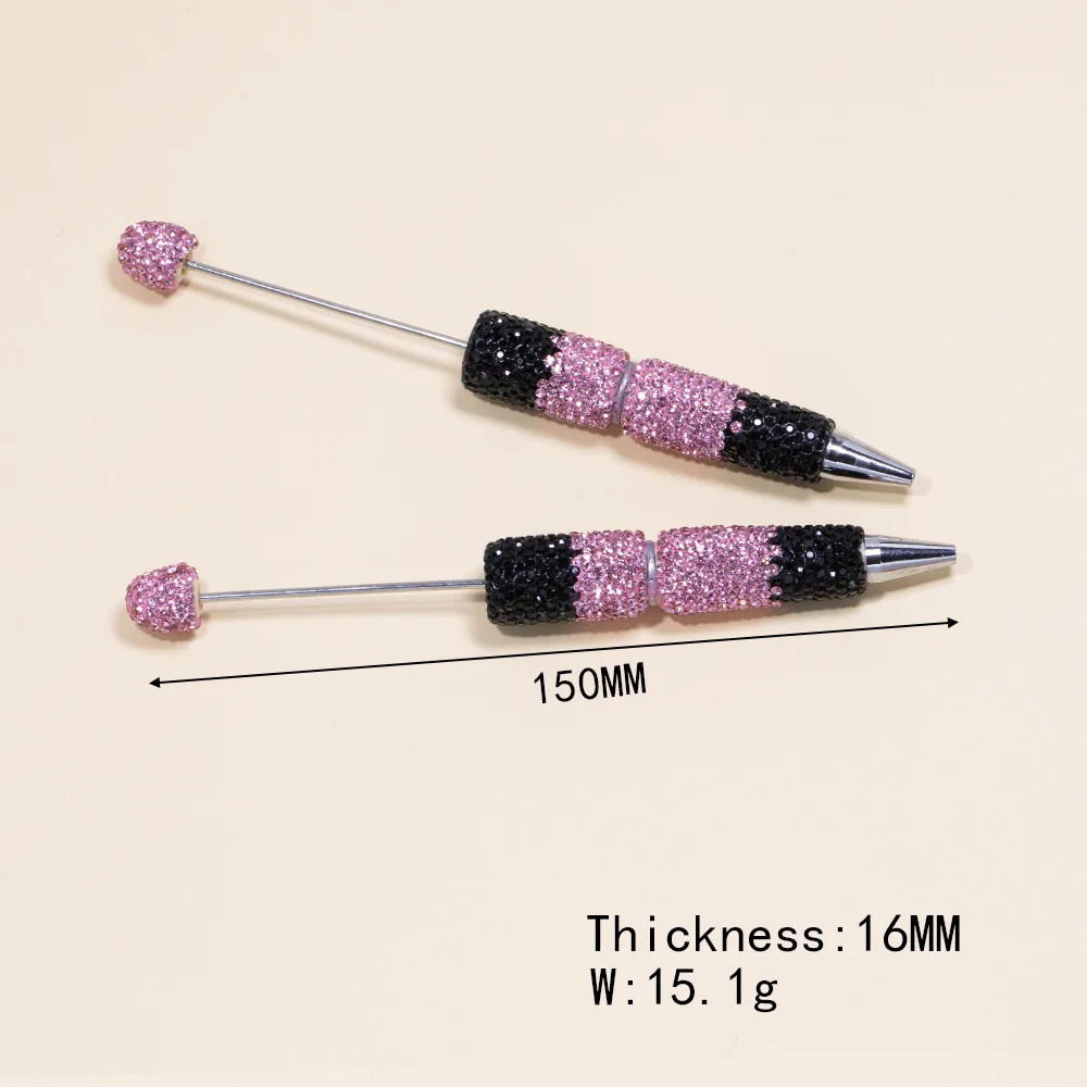 새로운 컬러 비즈 펜, DIY 쥬얼리, 수제 선물, 비즈 볼펜, 럭셔리 펜, 카와이 문구, 귀여운 사무실 액세서리, 50 개