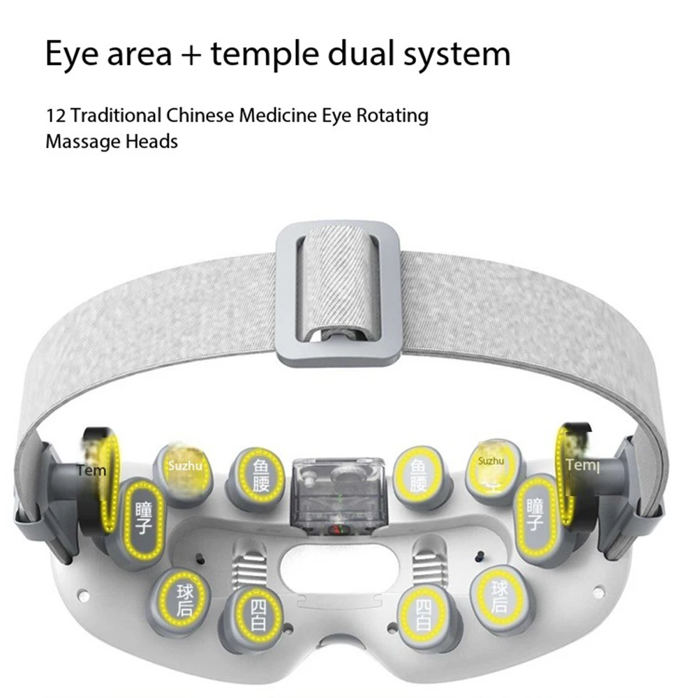 Eye Massager for Migraines Vibrating Hot&Cold Mist Eye Acupoint Massage Mask Relieve Stress Eye Care Device for Improve Sleep