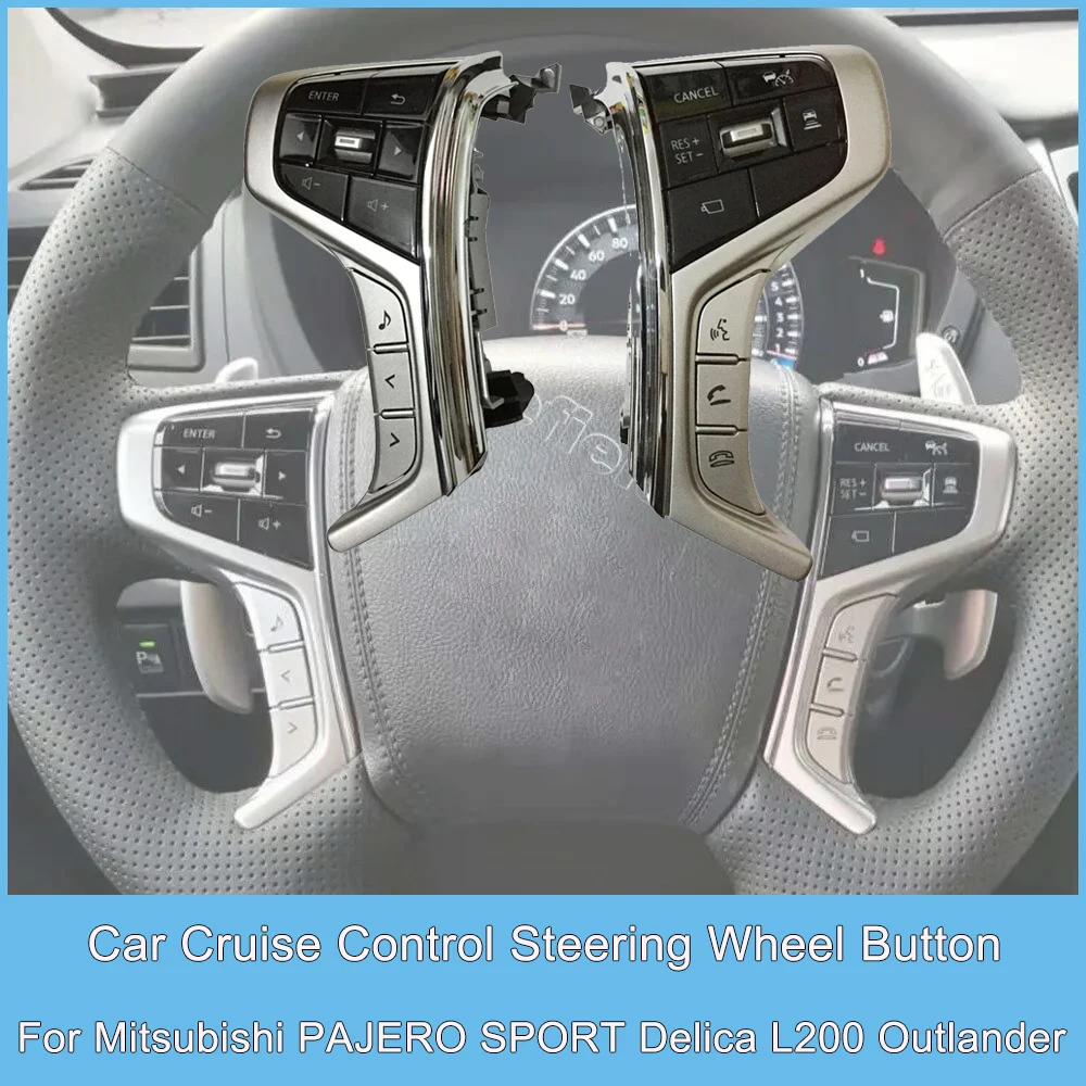 

Car Steering Wheel Button Multimedia Cruise Control Audio DVD Switch For Mitsubishi Pajero Sport 2015-2022 Outlander Delica L200