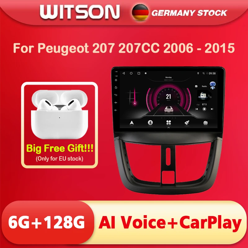 DE Stock ! Android 12 GPD RDS Car Radio For PEUGEOT 207 207CC Black 2010  2016 Touch Screen Video 2din Wireless CarPlay 4G Modem| | - AliExpress