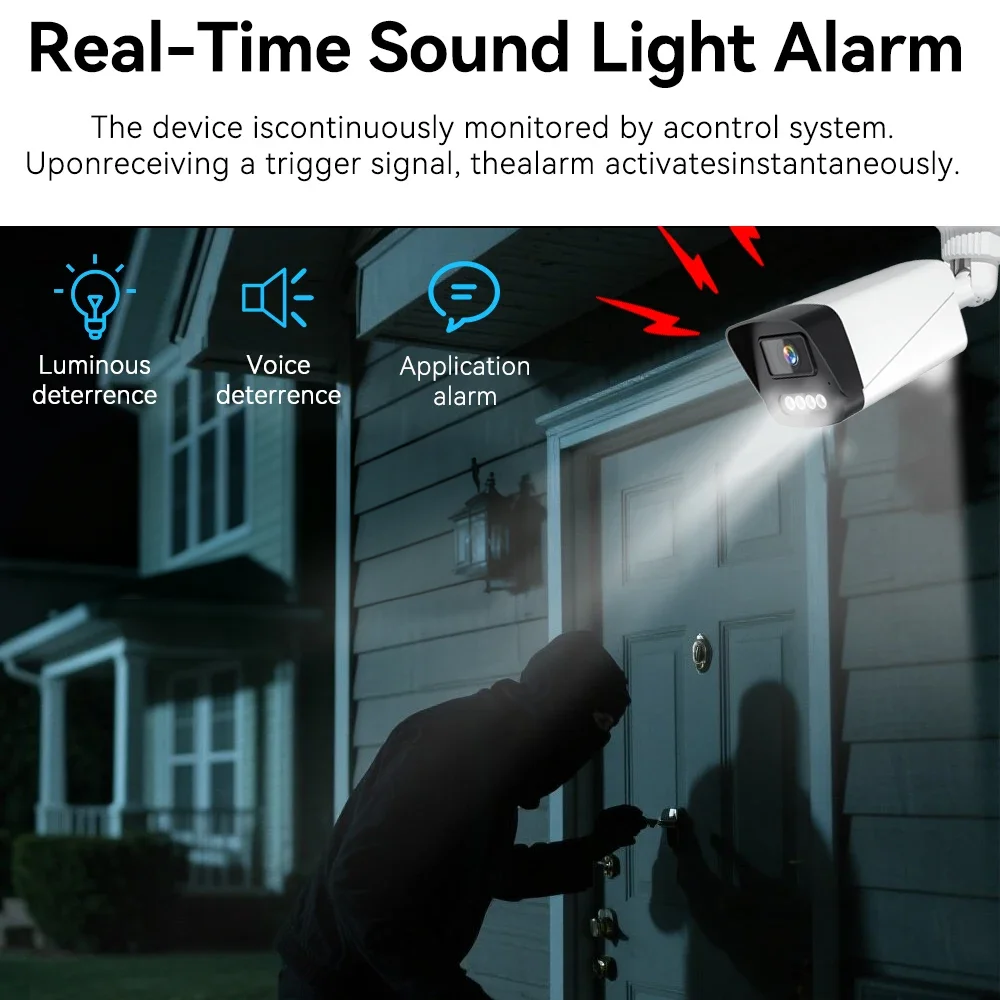 Outdoor POE IPC Security Camera Bullet CCTV Color Night Vision Security Camera Two Way Audio Auto Tracking Intelligent Detection 3