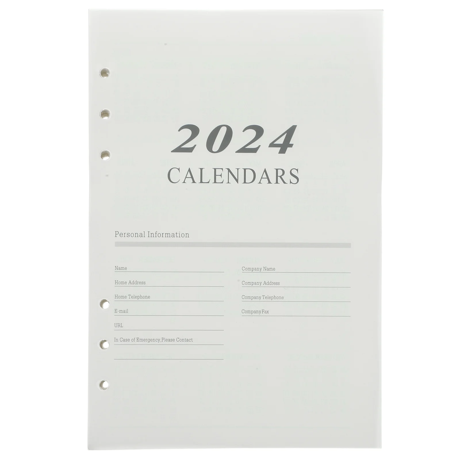 

2024 English Planner Refills 2023 Calendar Inserts A5 Monthly Planner Refill Paper