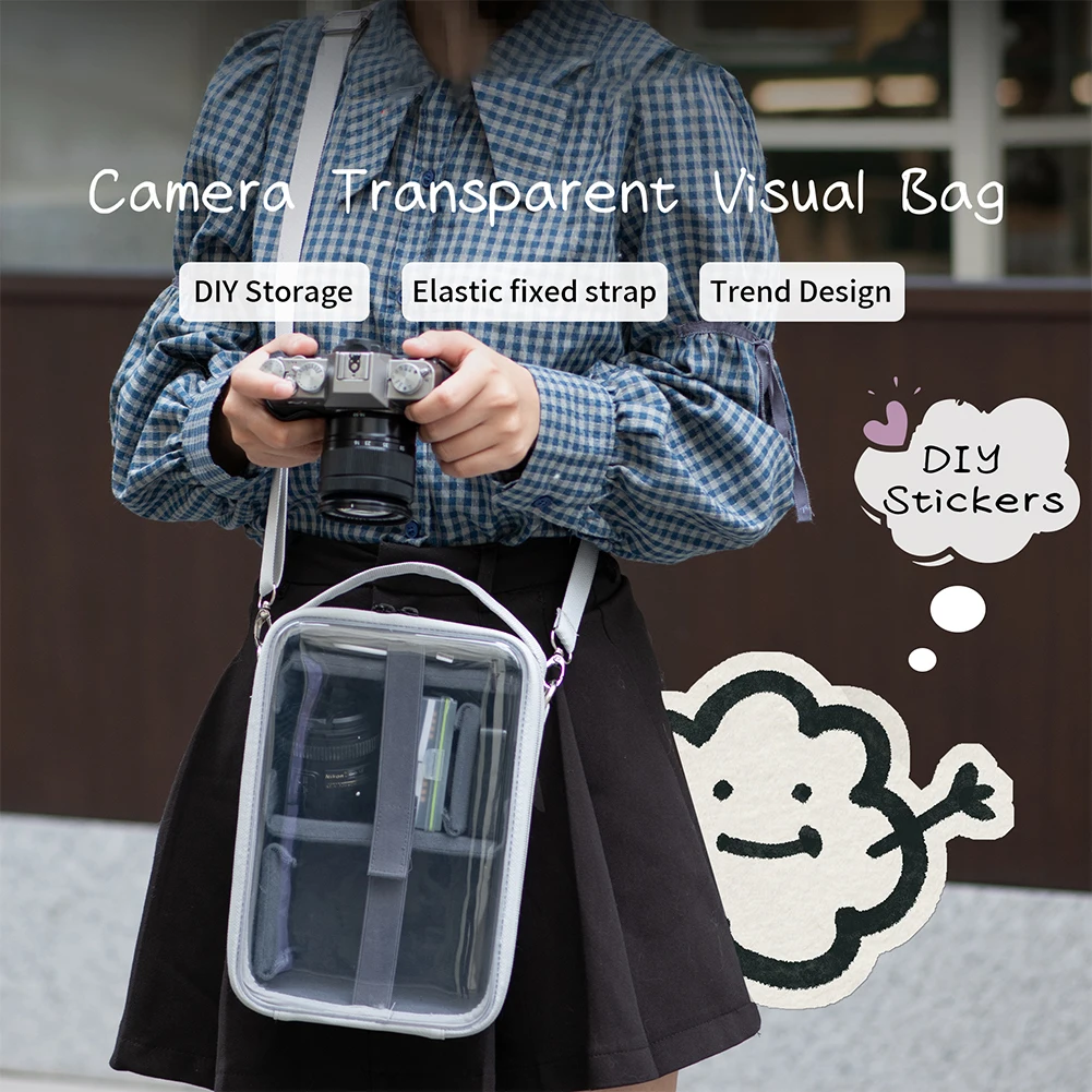 Visible Camera Bag Transparent Digital DSLR Bag Splashproof Digital Carry Bag Case Anti-Scratch Handbag for Action Camera Series