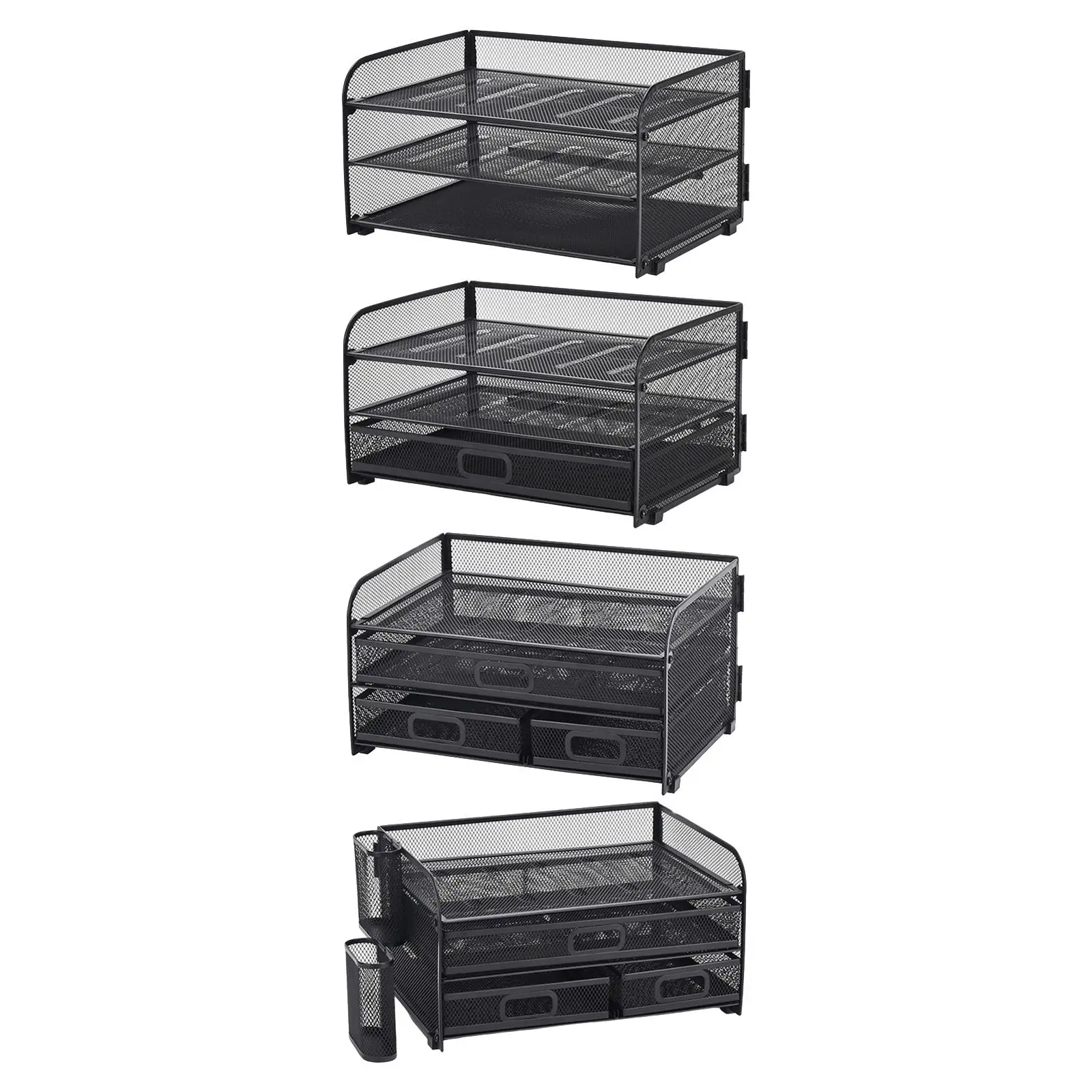 Mesh Desktop Files Sorter Organizer Storage Documents Holder Letter Metal Magazine Desk Organizer storage box file folder with 3 Drawers for Office Home