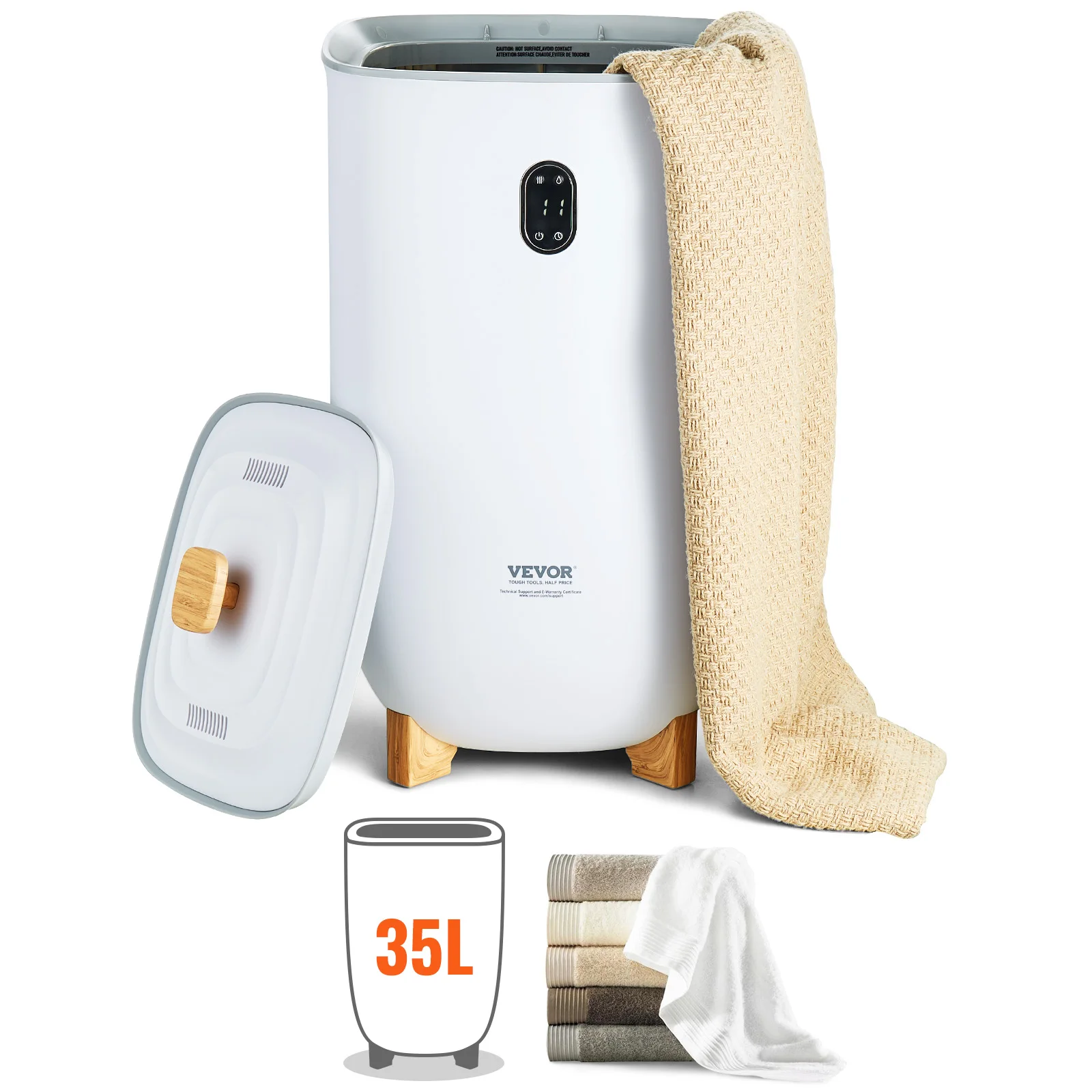 SucceBuy 35L Towel Warmer Luxury Large Towel Warmer Bucket with Drying Modes and LED Screen for Bathroom Spa Bathrobe Blanket