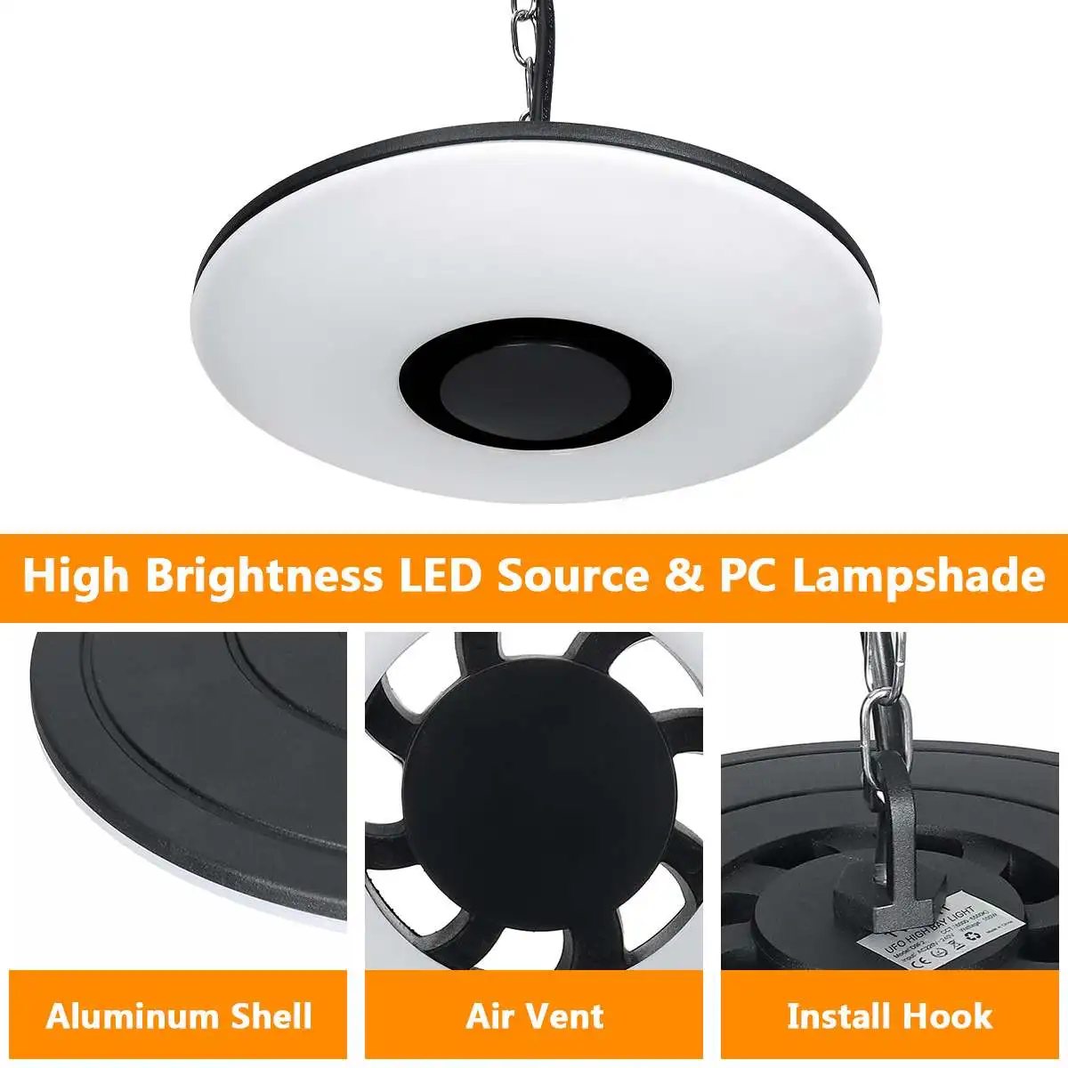 Conduziu a Luz da Garagem Luz de Teto para Casa Novo Industrial Armazém Iluminação Led Alta Baía Lâmpada Oficina 200w 230v 6500k Ufo 5 Home & Garden