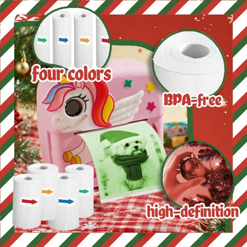 5/10pcs 다채로운 어린이 카메라 특수 감열지 57mm 폴라로이드 그린 블루 레드 오렌지 인쇄 용지 BPA 무료