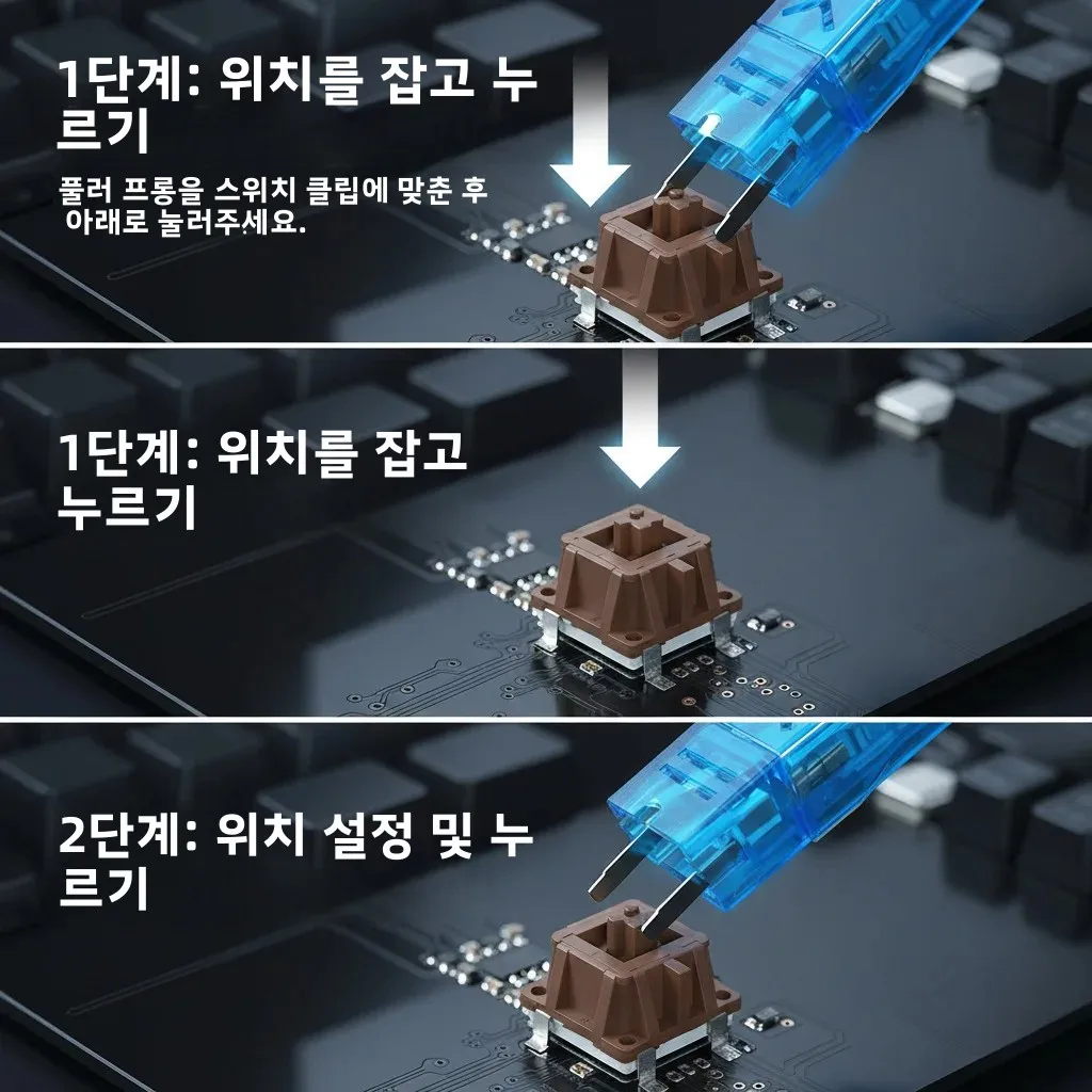 2 in 1 키캡 풀러 액세서리 게임용 키보드 스위치 제거 버튼 추출기 도구 고정 내구성 간편한 사용