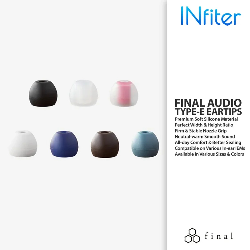 Kit Eartips Silikon Tipe E Final Audio dengan Kotak dan Adaptor