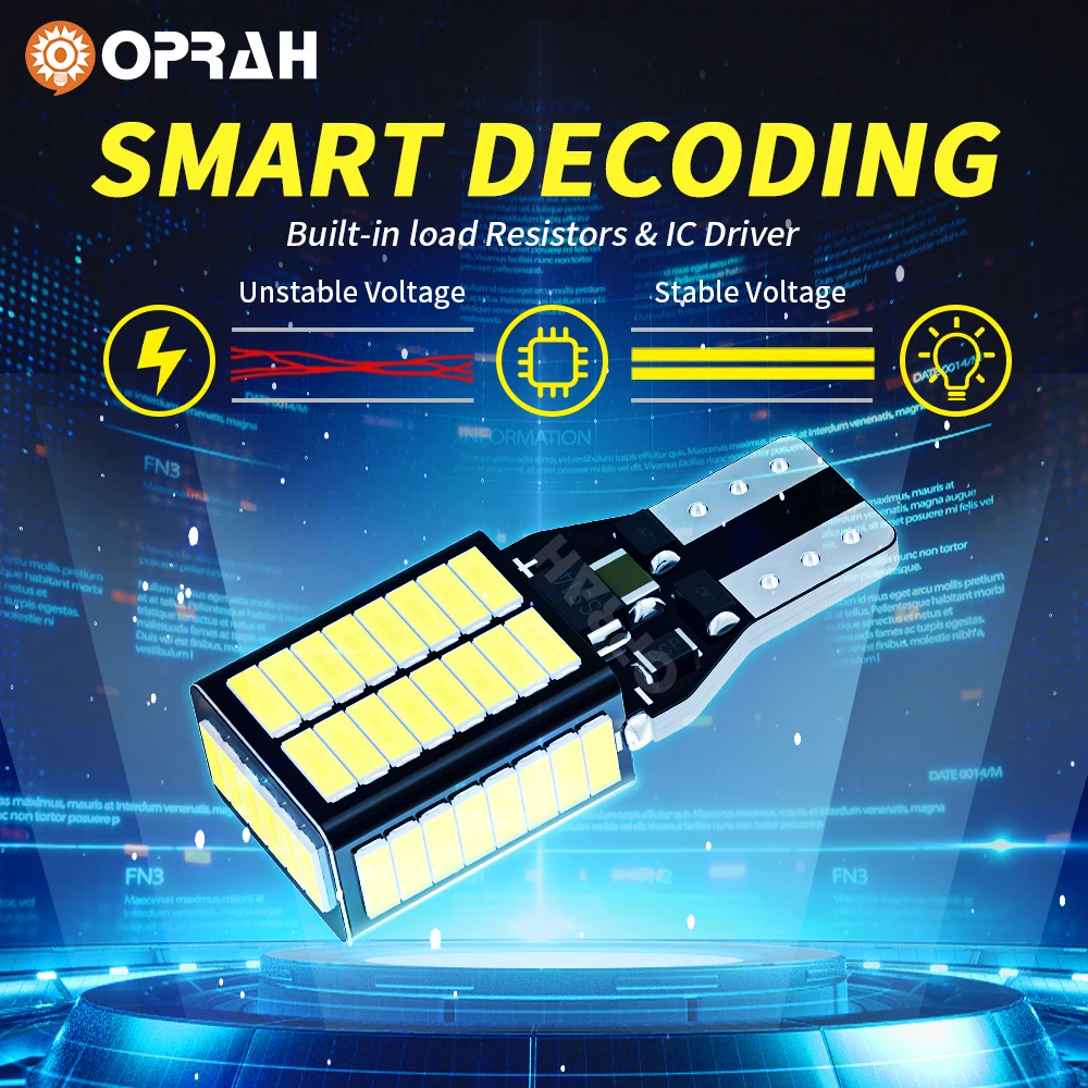 Oprah ڵ   ڵ ,  , 912 921 4014 54SMD LED Canbus, ſ  2800Lm, 6000K ȭƮ, T15 W16W, 2 