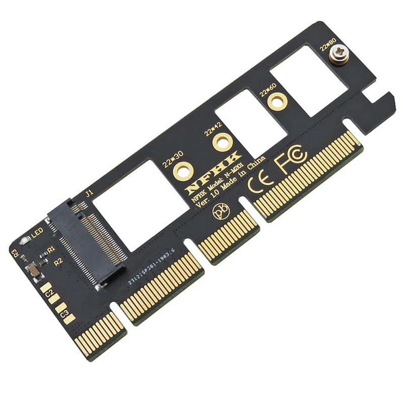 NGFF M 키 M.2 NVME AHCI SSD에서 PCI-E PCI 익스프레스 3.0 16x x4 어댑터 라이저 카드 컨버터, XP941 SM951 PM951 A110 SSD용